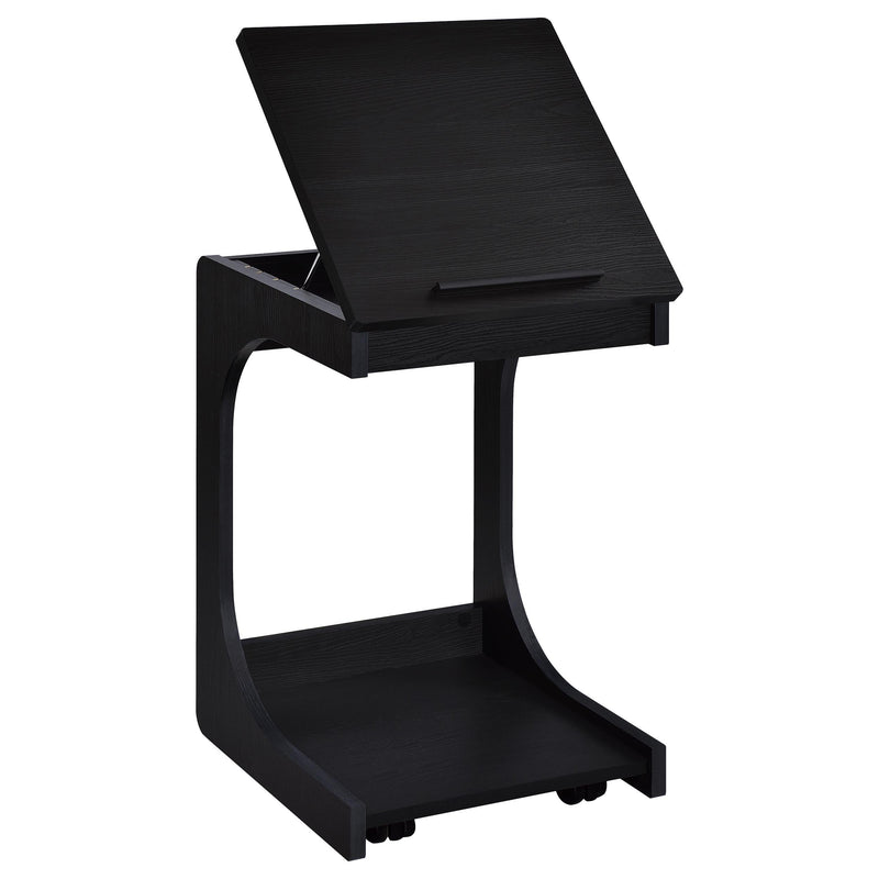 Ralston C-Shaped Lift-Top Sofa Side Table With Casters Black - 930290