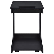 Ralston C-Shaped Lift-Top Sofa Side Table With Casters Black - 930290
