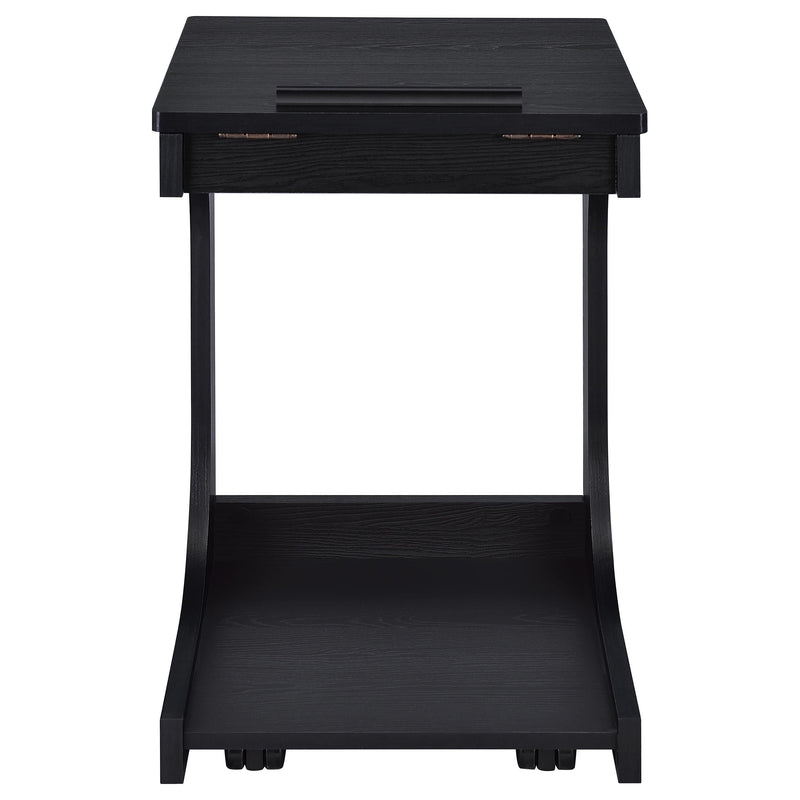 Ralston C-Shaped Lift-Top Sofa Side Table With Casters Black - 930290