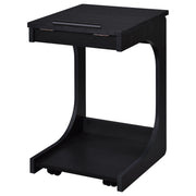 Ralston C-Shaped Lift-Top Sofa Side Table With Casters Black - 930290