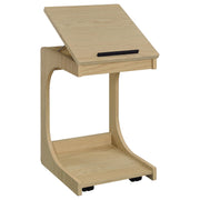 Ralston C-Shaped Lift-Top Sofa Side Table With Casters Light Oak - 930291
