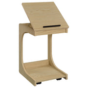 Ralston C-Shaped Lift-Top Sofa Side Table With Casters Light Oak - 930291
