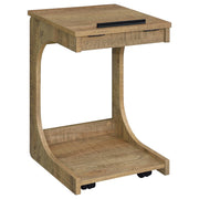 Ralston C-Shaped Lift-Top Sofa Side Table With Casters Mango - 930292