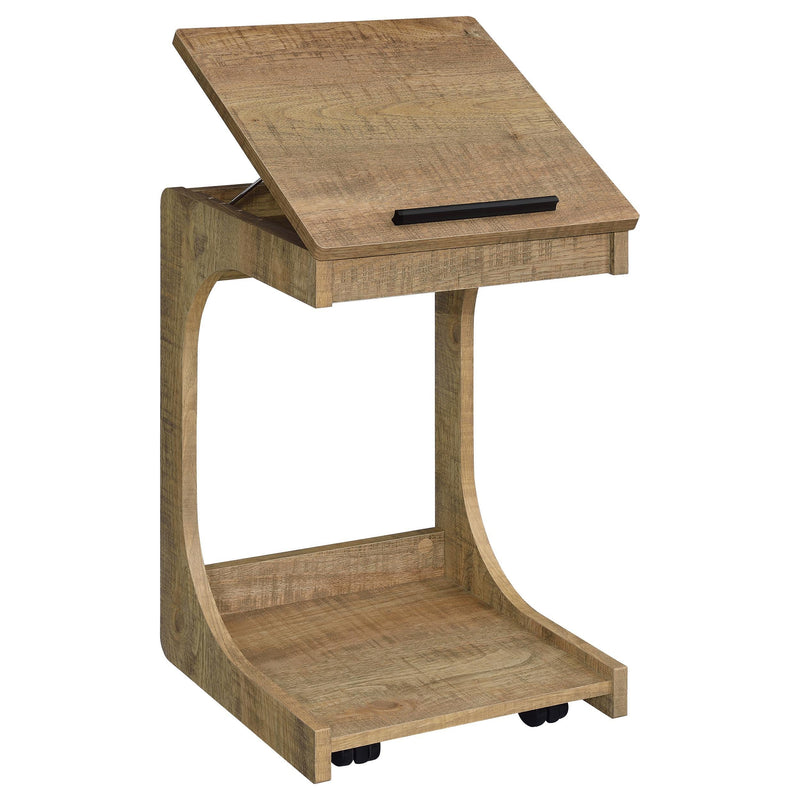 Ralston C-Shaped Lift-Top Sofa Side Table With Casters Mango - 930292