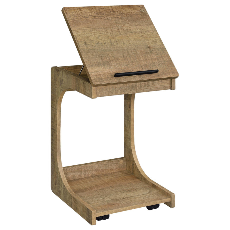 Ralston C-Shaped Lift-Top Sofa Side Table With Casters Mango - 930292