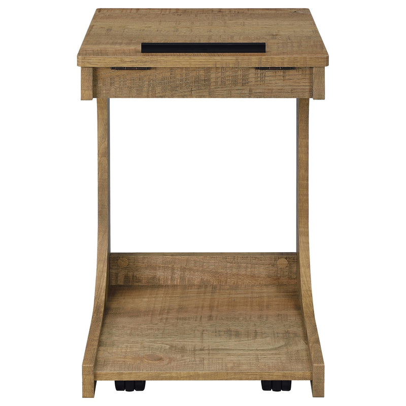 Ralston C-Shaped Lift-Top Sofa Side Table With Casters Mango - 930292