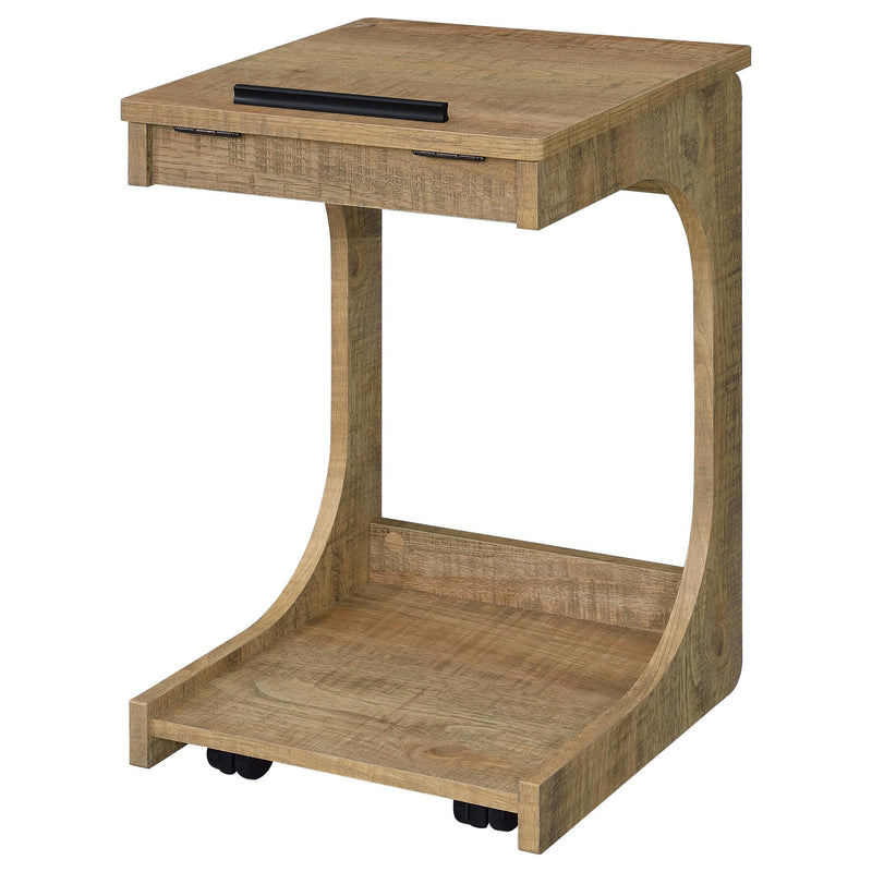 Ralston C-Shaped Lift-Top Sofa Side Table With Casters Mango - 930292
