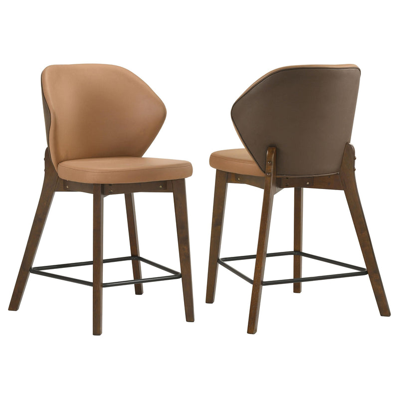 Randolph Upholstered Counter Height Chair Butterscotch and Brown (Set of 2) - 192529