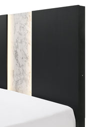 Rangley Black Queen LED Panel Bed - DMV FurnitureQueen Bed