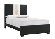 Rangley Black Queen LED Panel Bed - DMV FurnitureQueen Bed