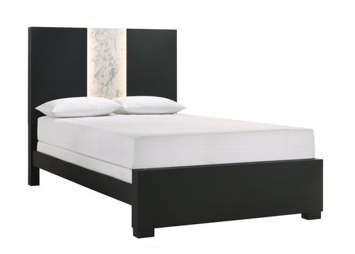 Rangley Black Queen LED Panel Bed - DMV FurnitureQueen Bed