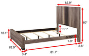 Rangley Brown Queen LED Panel Bed - DMV FurnitureQueen Bed