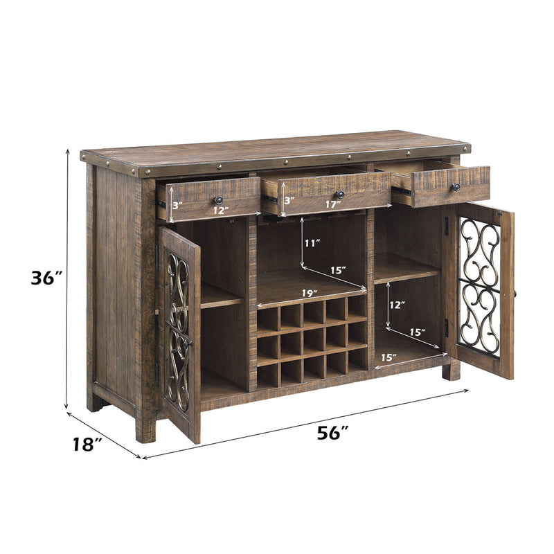 Raphaela Server W/Cup Holder & Wine Rack - DN00983