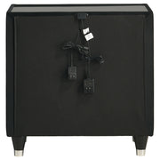 Ravenne 2-drawer Velvet Upholstered LED Nightstand with USB Black - 223192