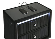 Ravenne 4-piece Velvet Upholstered California King LED Bedroom Set Black - 223191KW-S4