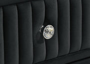 Ravenne 4-piece Velvet Upholstered California King LED Bedroom Set Black - 223191KW-S4