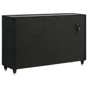 Ravenne 5-piece Velvet Upholstered California King LED Bedroom Set Black - 223191KW-S5