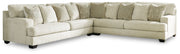 Rawcliffe 3-Piece Sectional with Ottoman in Parchment from Ashley - DMV Furniture
