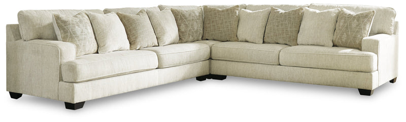 Rawcliffe 3-Piece Sectional with Ottoman in Parchment from Ashley - DMV Furniture