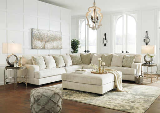 Rawcliffe 3-Piece Sectional with Ottoman in Parchment from Ashley - DMV Furniture