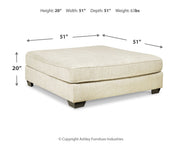 Rawcliffe Parchment Oversized Accent Ottoman - DMV Furniture