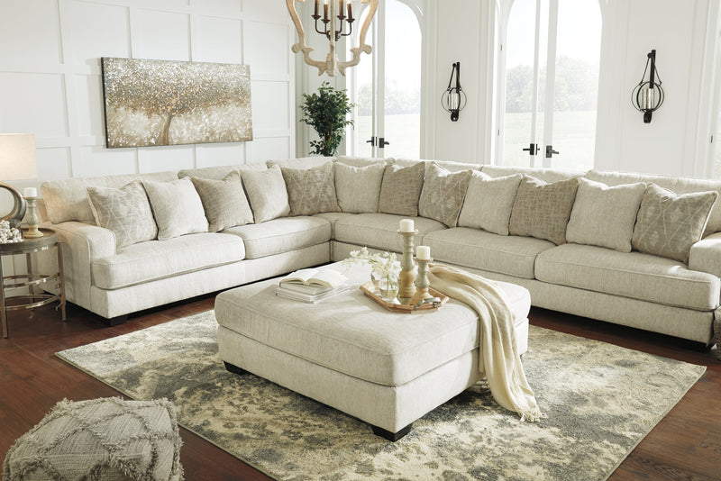 Rawcliffe Parchment Oversized Accent Ottoman - DMV Furniture