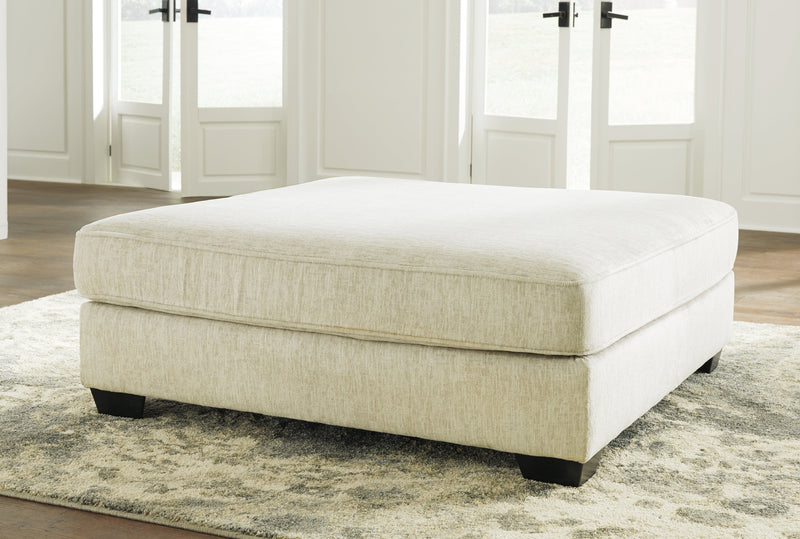 Rawcliffe Parchment Oversized Accent Ottoman - DMV Furniture