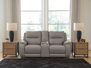 Real Moments Ash Power Reclining Loveseat with Audio Seating - PCU1370018A