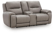 Real Moments Ash Power Reclining Loveseat with Audio Seating - PCU1370018A