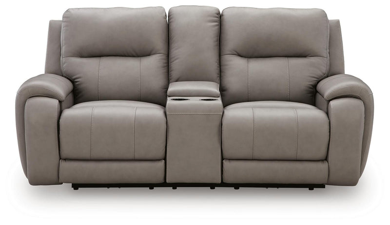 Real Moments Ash Power Reclining Loveseat with Audio Seating - PCU1370018A