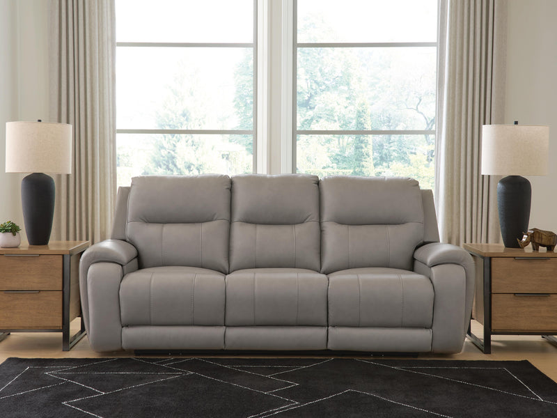Real Moments Ash Power Reclining Sofa with Audio Seating - PCU1370015A