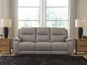 Real Moments Ash Power Reclining Sofa with Audio Seating - PCU1370015A