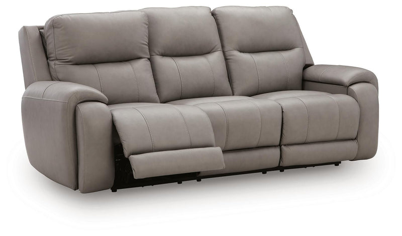 Real Moments Ash Power Reclining Sofa with Audio Seating - PCU1370015A