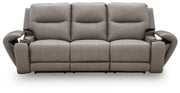 Real Moments Ash Power Reclining Sofa with Audio Seating - PCU1370015A