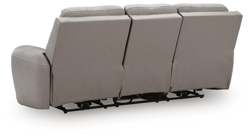 Real Moments Ash Power Reclining Sofa with Audio Seating - PCU1370015A