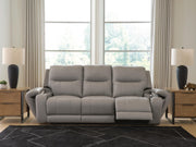 Real Moments Ash Power Reclining Sofa with Audio Seating - PCU1370015A