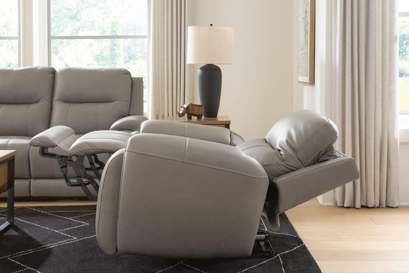 Real Moments Ash Power Reclining Sofa with Audio Seating - PCU1370015A