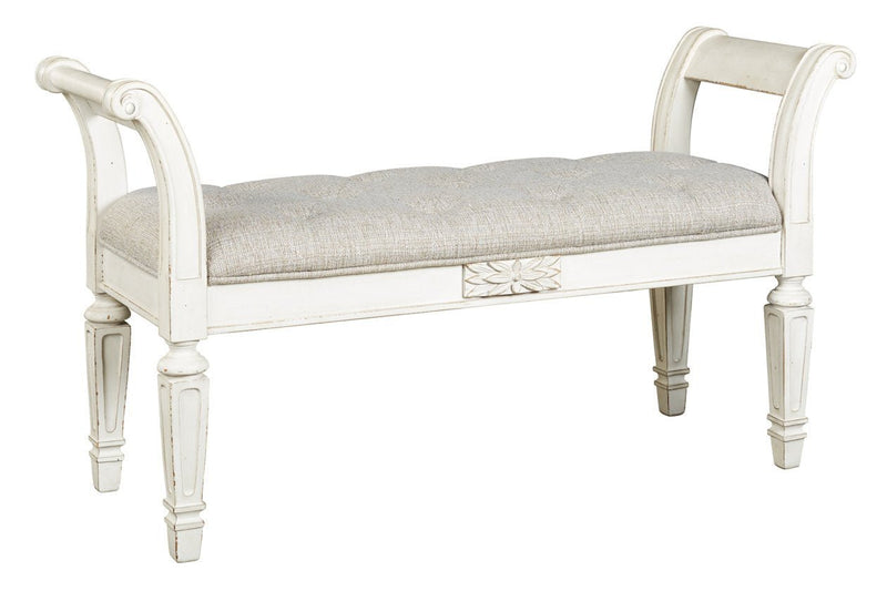 Realyn Antique White Accent Bench - DMV FurnitureAccent Bench
