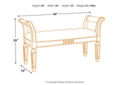 Realyn Antique White Accent Bench - DMV FurnitureAccent Bench