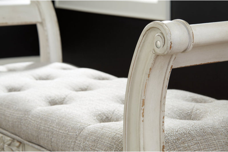Realyn Antique White Accent Bench - DMV FurnitureAccent Bench