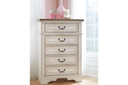 Realyn Chipped White Chest of Drawers - DMV FurnitureChest