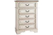 Realyn Chipped White Chest of Drawers - DMV FurnitureChest