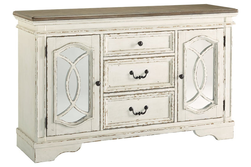 Realyn Chipped White Dining Server - DMV FurnitureCabinet