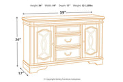 Realyn Chipped White Dining Server - DMV FurnitureCabinet