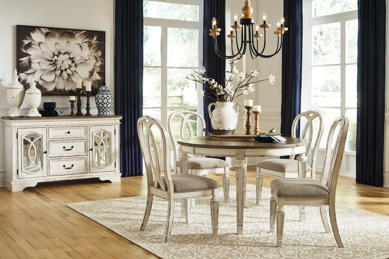 Realyn Chipped White Extendable Round/Oval Ladder Dining Set - DMV FurnitureDining Room Set