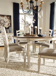 Realyn Chipped White Extendable Round/Oval Ladder Dining Set - DMV FurnitureDining Room Set