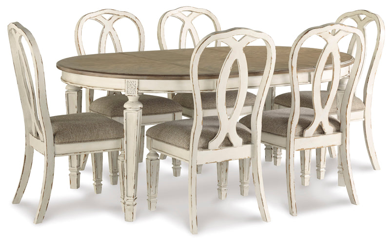 Realyn Chipped White Extendable Round/Oval Ribbon Dining Set - DMV FurnitureDining Room Set