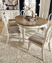 Realyn Chipped White Extendable Round/Oval Ribbon Dining Set - DMV FurnitureDining Room Set