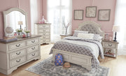 Realyn Chipped White Full Upholstered Bed - DMV FurnitureFull Bed