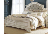Realyn Chipped White King Upholstered Panel Bed - DMV FurnitureKing Bed